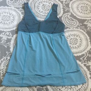 Blue/black striped tank